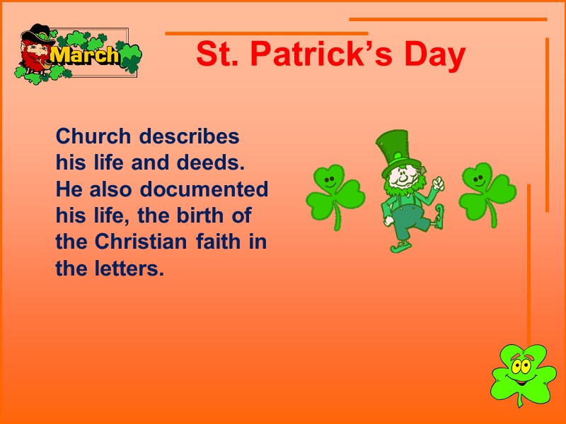 St. Patrick’s Day          Church describes